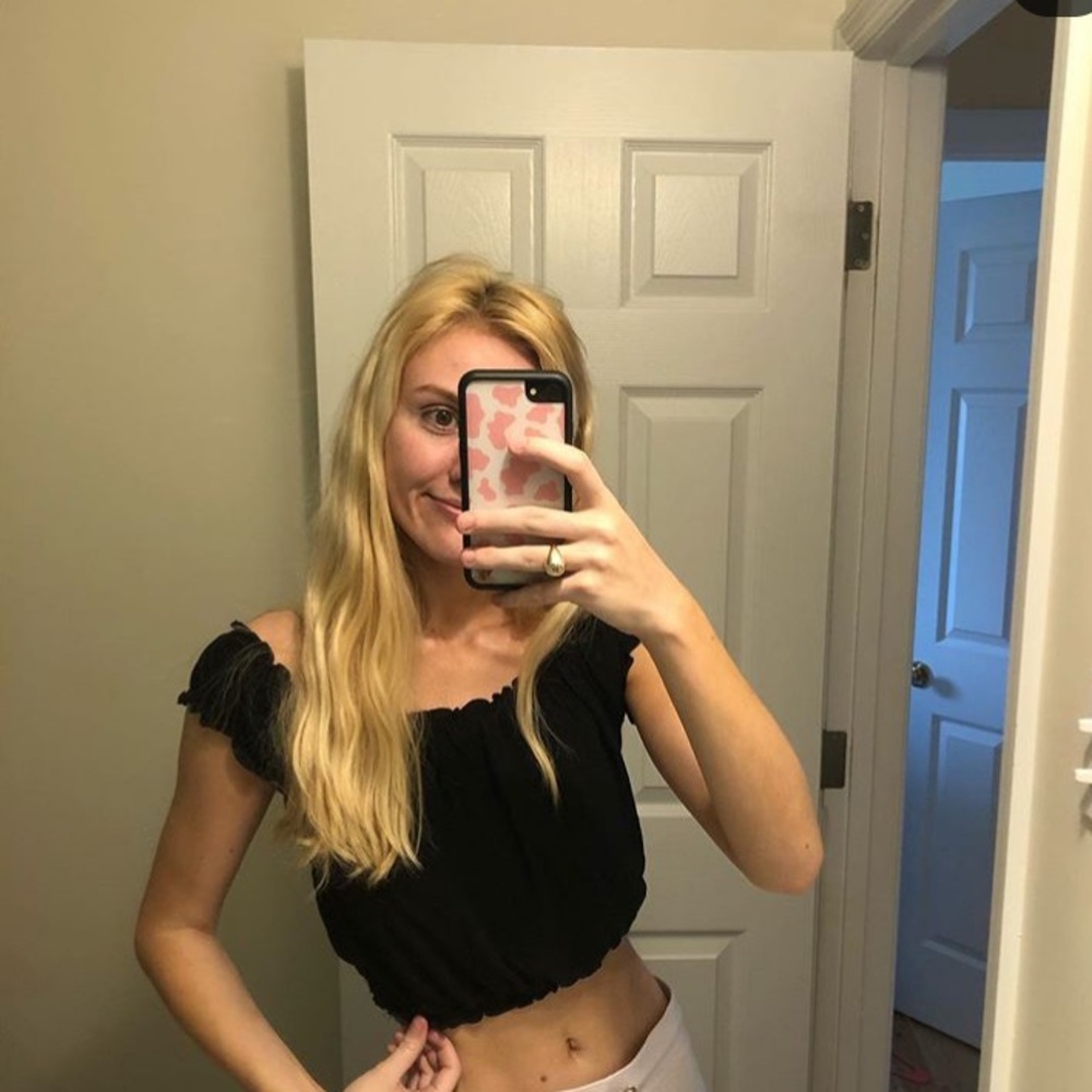 Brandy Melville black off shoulder top
